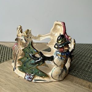 NWT! Vintage Blue Sky pillar Christmas Candle Holder